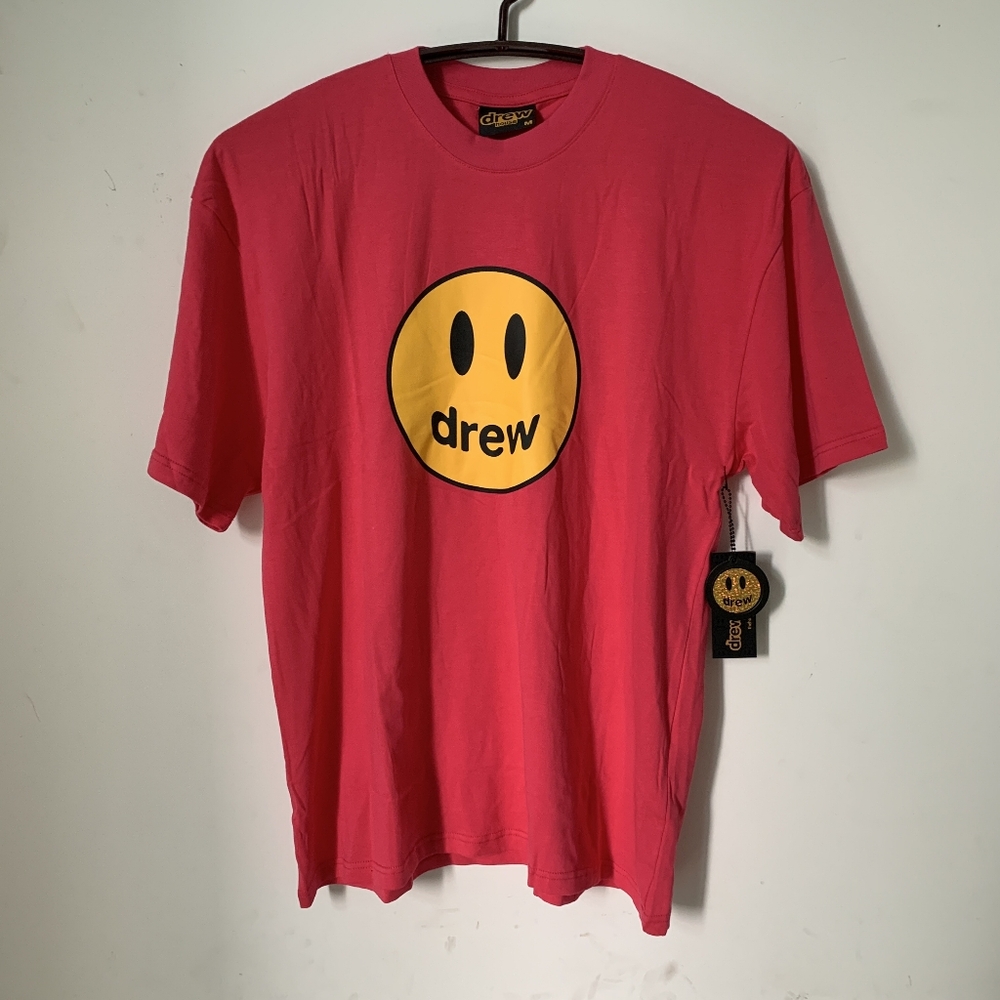Drew Red men's t-shirt smilling casual tees